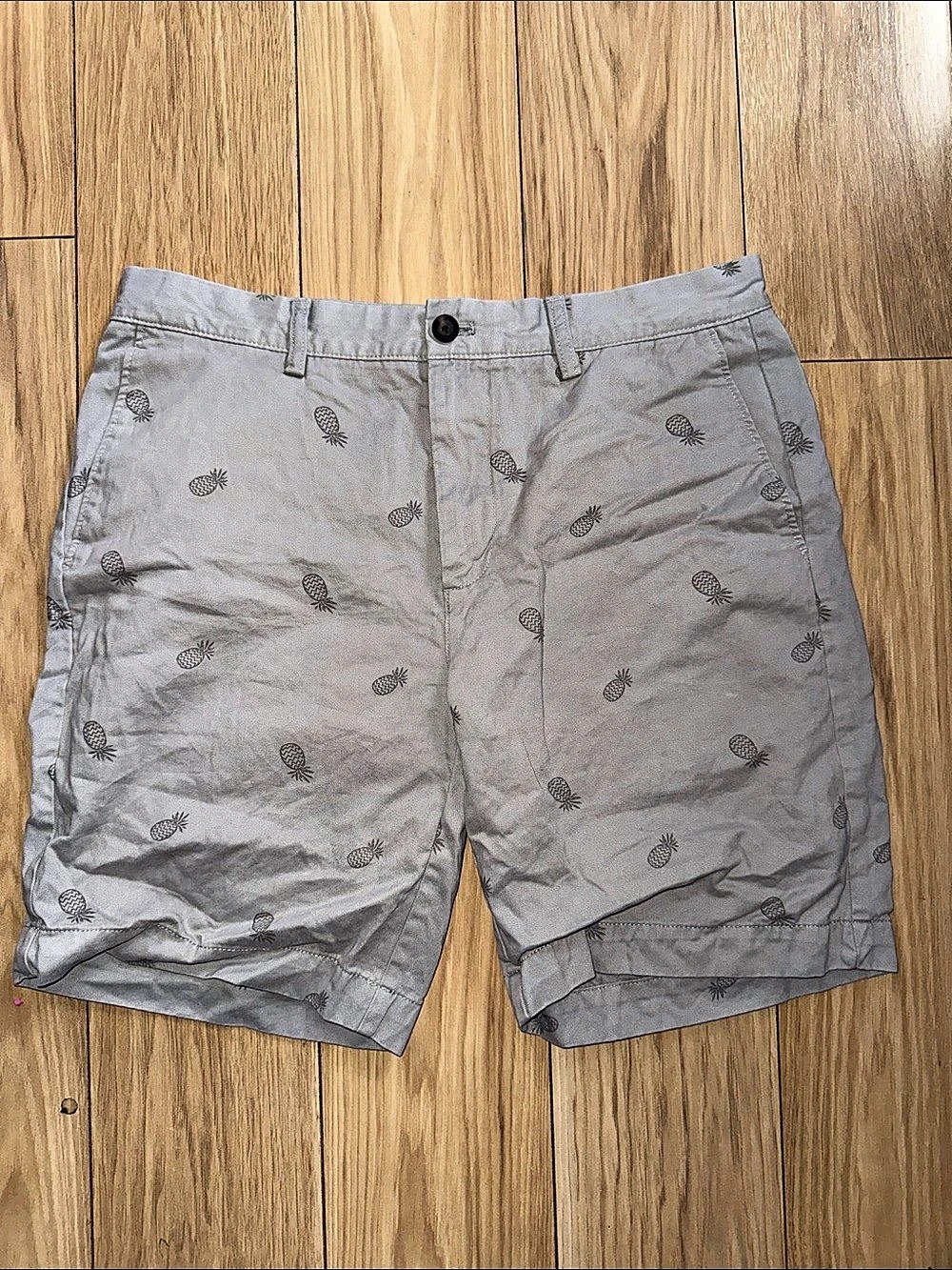 Golf Shorts Men's Gray Pineapple Print